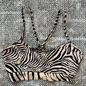 Montce Black and Cream Zebra Bikini Top